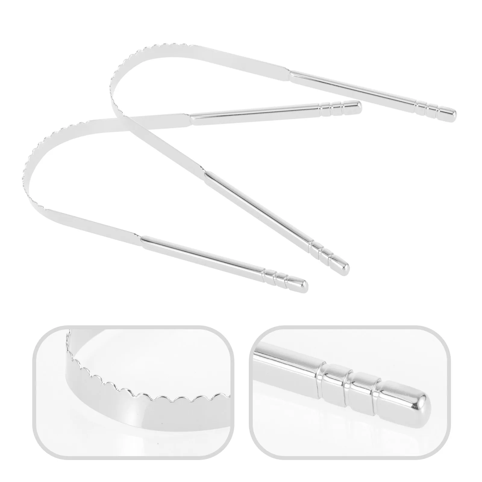 

Набор из 2 регулируемых U-образных металлических скребков для чистки языка, инструмент для ухода за полостью рта, освежитель дыхания