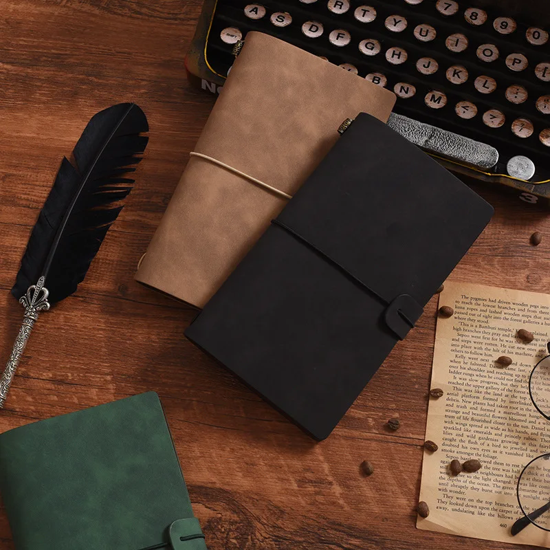 A6 Vintage Notebook PU Leather Blank Kraft Diary Note Book Journal Sketchbook Stationery School Office Supplies