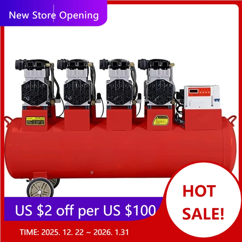 

Заводской промышленный бесшумный воздушный компрессор 220 В с 8 барными 4 двигателями, 200 л, безмасляный бак OEM, настраиваемый