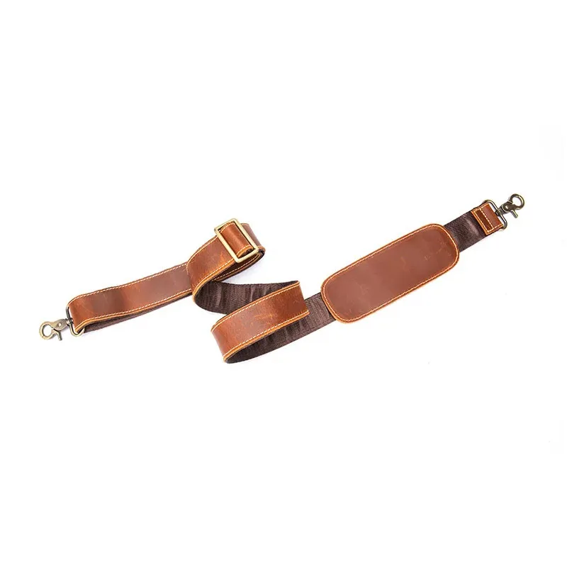 Genuine Leather Bag Strap Men Shoulder Bag Strap Handbag 3.8cm Wide Long Belt Real Leather Replacement Strap Adjustable Belt