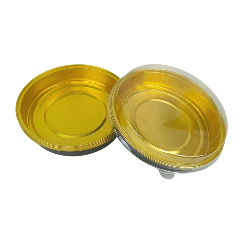 6 Inch Disposable Pizza Pan Oven Safe Foil Tray 430ml Thickened Non-stick Aluminum Baking Dish for Takeout Delivery 20/50/100Pcs