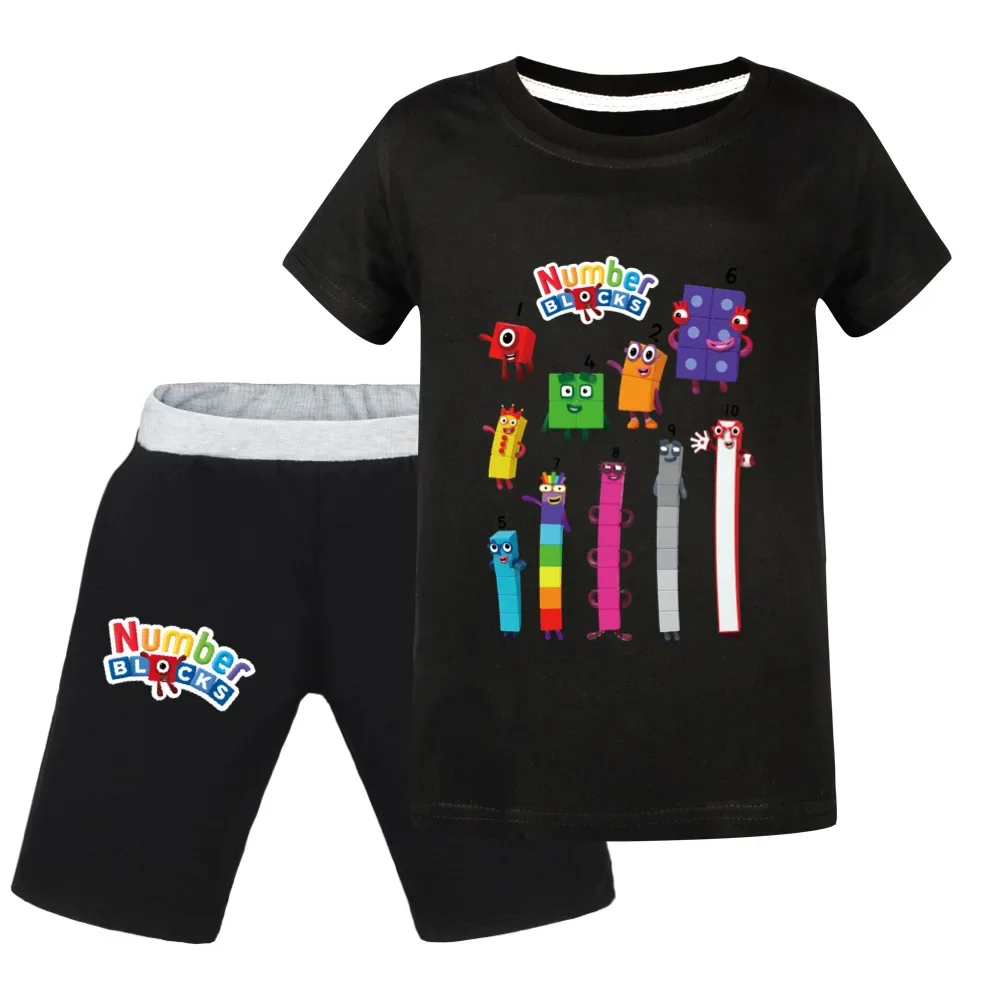 Boys And Girls Summer Happy Birthday Cute T-Shirts Number Print Graphic Tee Children Clothing Kids Cartoon Tops+Shorts 2Pcs Sets