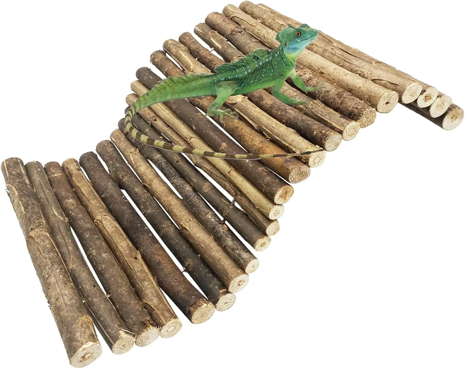 

12.99"x 18.89" Reptile Hideout Wooden Bridge Lizard Hide Caves Bearded Dragon Habitat Accessories for Gecko Snake