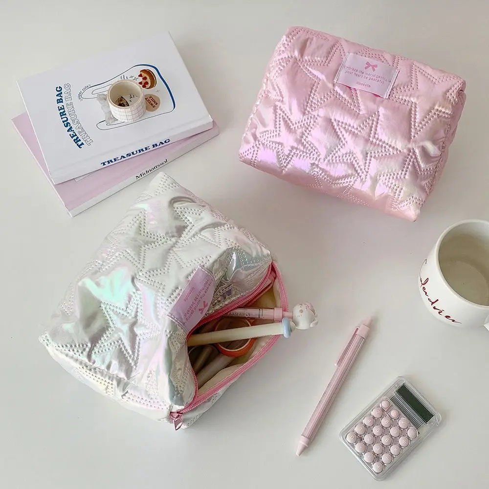 

INS Star Design Makeup Bag Portable Pearlescent Cosmetic Bag Large Capacity Toiletry Bag Women