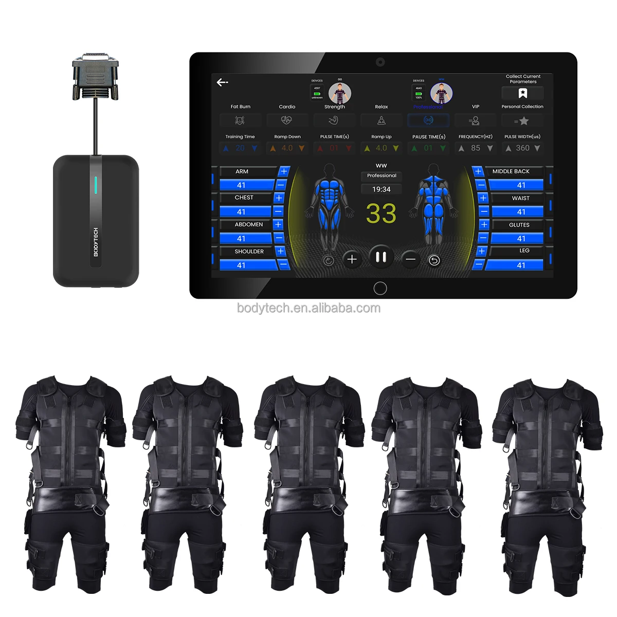 New Smart EMS Suit Set | 1 Controller + 5 Wireless Training Suit | CE/ISO Certified for Gym & Clinic | OEM/ODM Available
