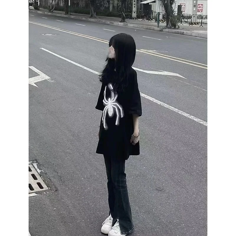 تي شيرت نسائي قصير الأكمام جمالي أنيق مريح وفضفاض مناسب على الطراز الكوري Harajuku ناعم كاجوال يومي صيفي عصري #2