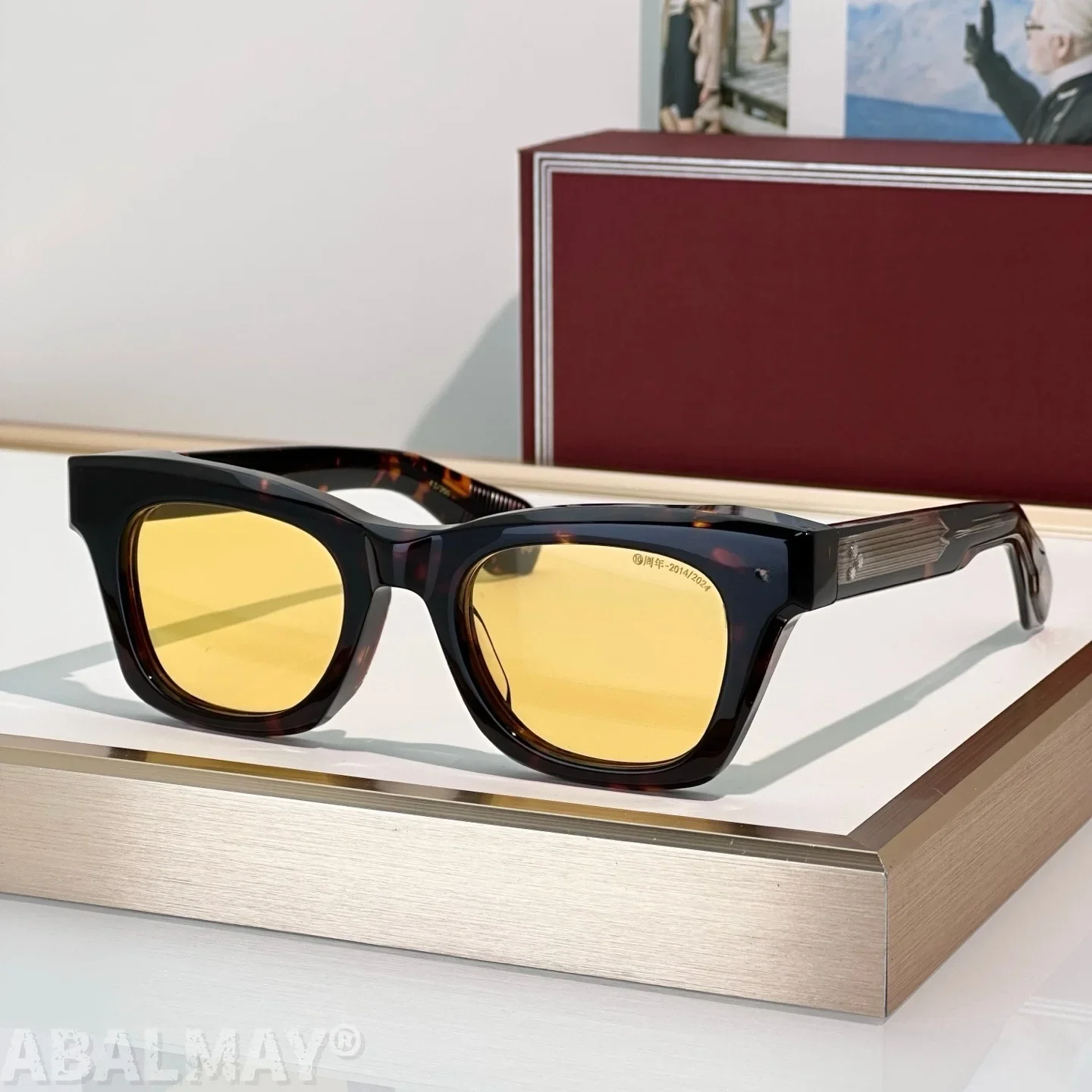 

JM DEALAN 49-22 Top Quality Mens Sunglasses for Women Retro Trend Luxury Acetate Titanium UV400 Designer Sunglasses Frame