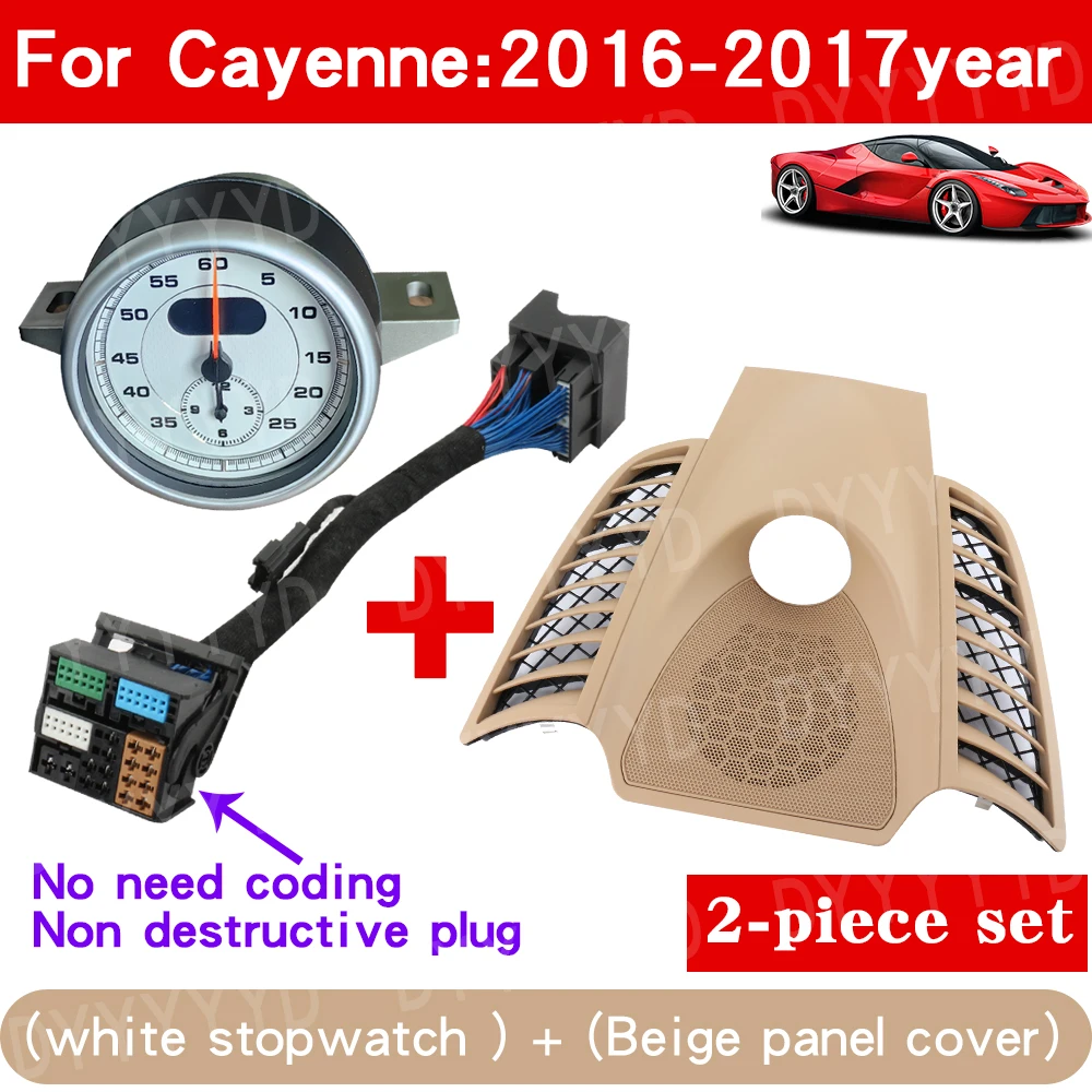 Porsche Cayenne 958 Stopwatch 2010-2017 Dashboard Kompas Klok Paneel Kit Afdekking Interieur Centrum Modificatie Auto Accessoires