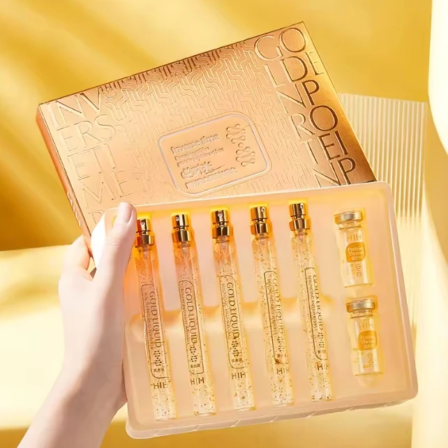 

24K Gold Face Serum Active Collagen Silk Thread Facial Essence Firming Moisturizing Hyaluronic Serum for Face Skin Care