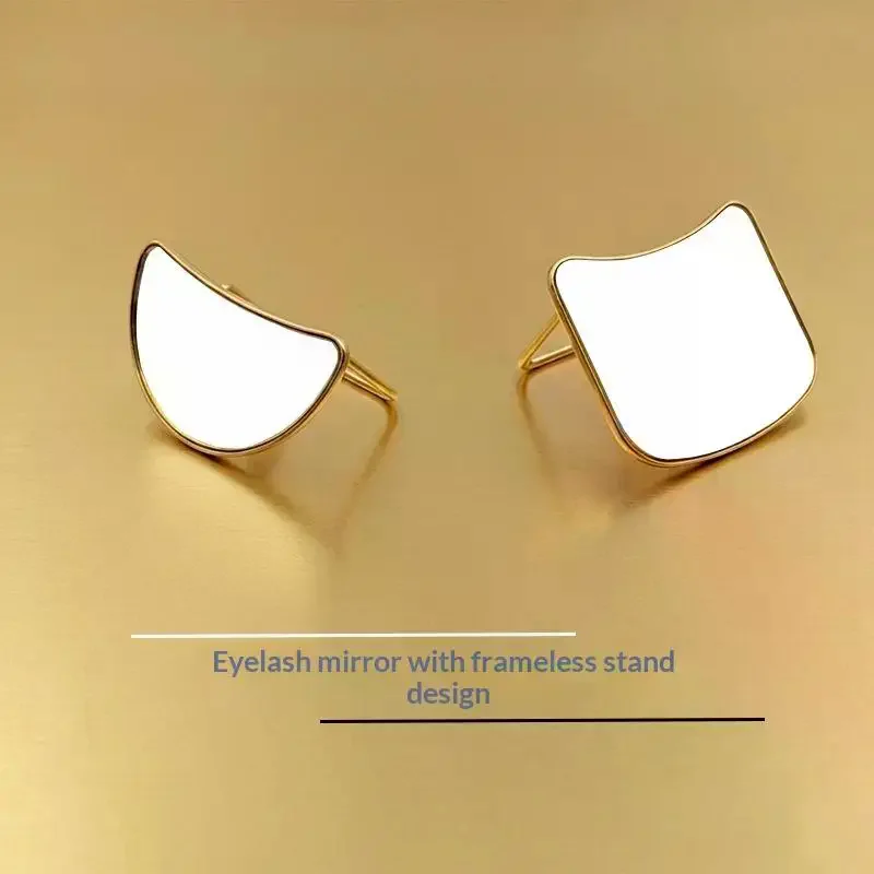 1pcs Moon Eyelash Extension Inspection Mirror Holder Stainless Steel Handleless Mirror Grafting False Lash Supplier Makeup Tools