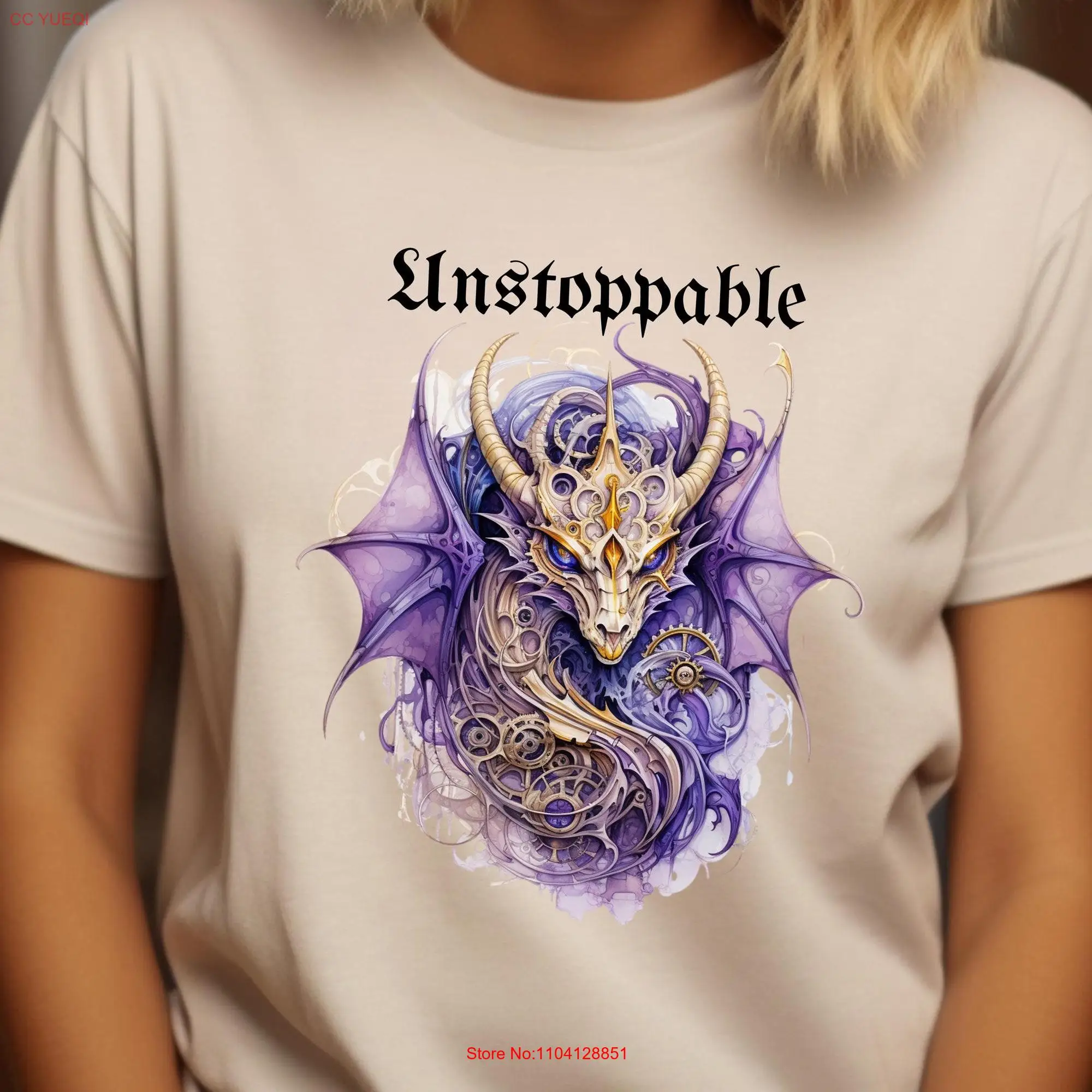 Dragon T Shirt Steampunk Unstoppable Power Lover Fantasy EncouragemenT Inspire long or short sleeves