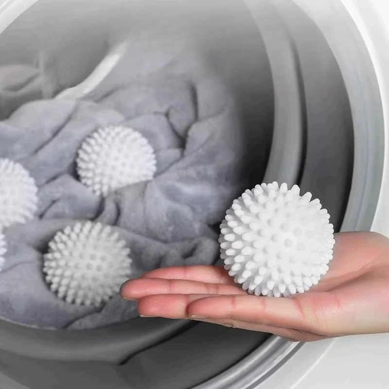 6PCS Pieces Silicone Reusable Laundry Ball TPR Anti Winding Laundry Ball Circular Pure White Magic Cleaning Drum Hair Removal