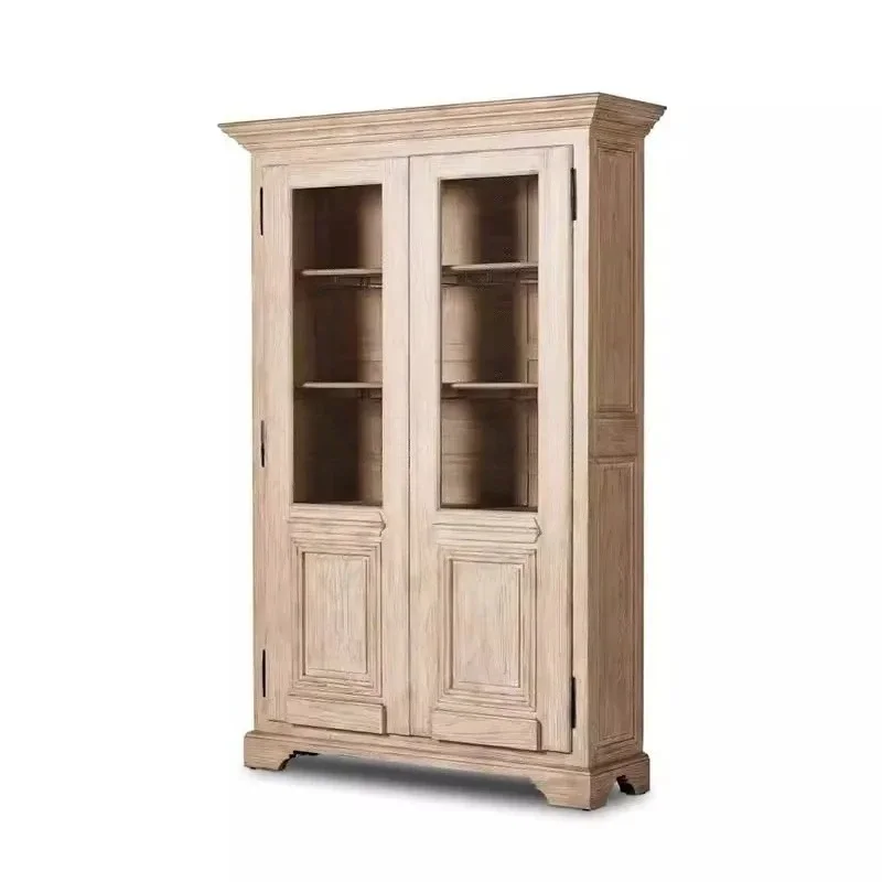 

Solid wood wine cabinet French retro side cabinet, wine cabinet, upside down storage cabinet