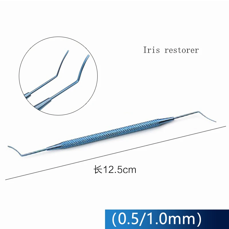 Oogheelkundige microscopische instrumenten Roestvrij staal Titaniumlegering Ultrafijne irisherestauratieapparaat Enkele kop Dubbele kop