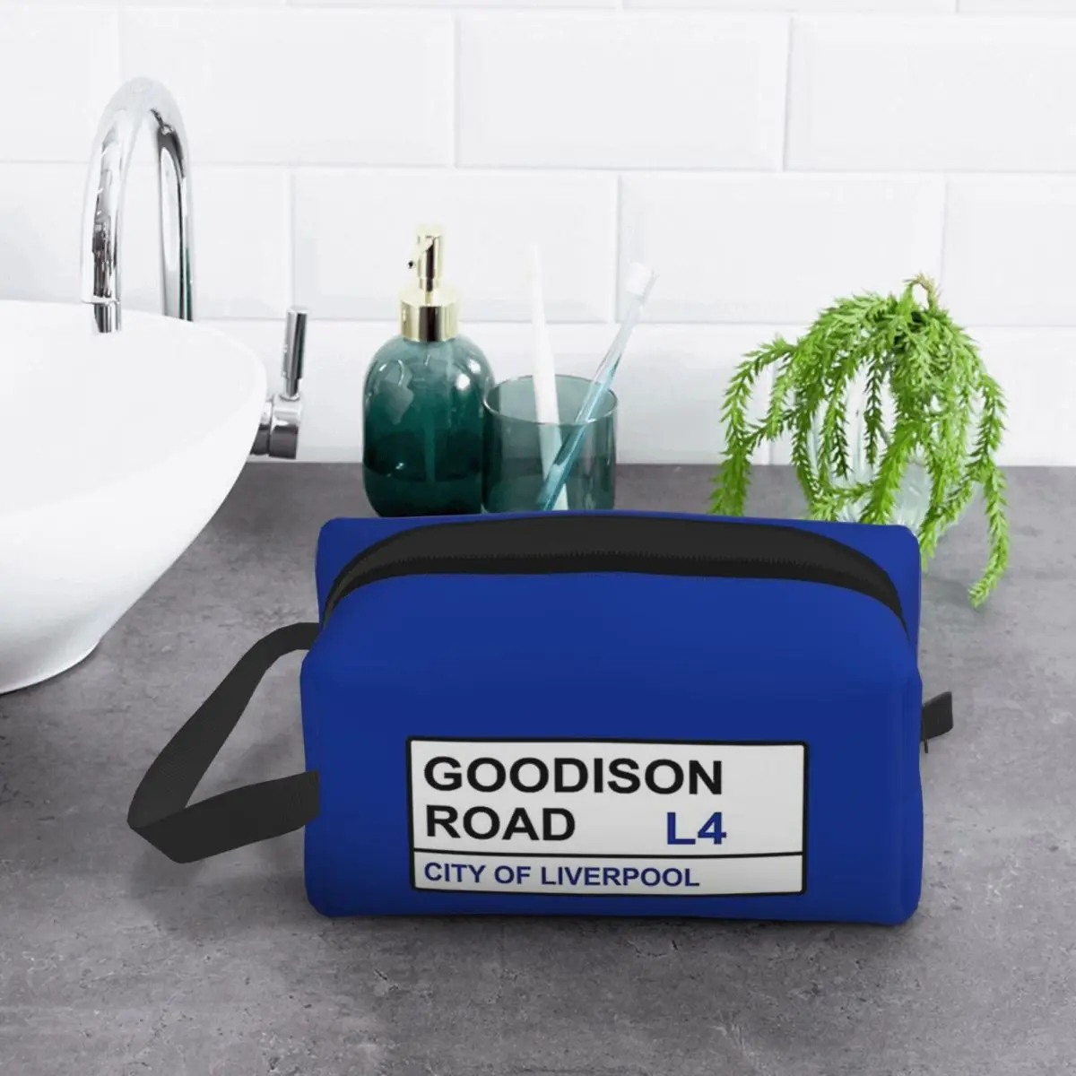 Everton Football Team Goodison Road Street Sign - Bolsa de maquillaje, organizador de cosméticos, kit de almacenamiento, bolsa de cosméticos, artículos de tocador, belleza