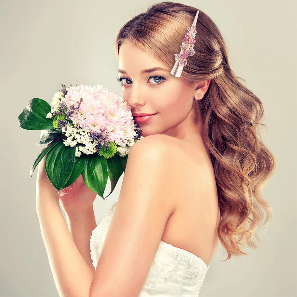 

2Pcs Sparkling Rhinestone Hair Barrettes Large Bow Design Metal Alligator Clips Secure Hold Fancy Hair Jewelry for Women