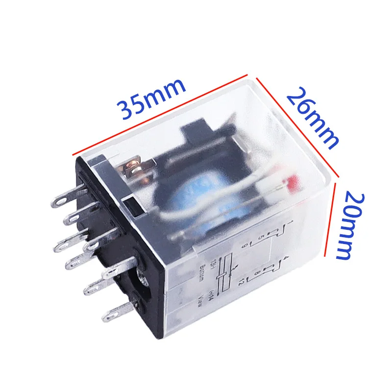 1PCS AC 12V 24V 36V 48V 110V 220V 380V electromagnetic relay With LED indicator HH52P MY2 series 12VDC HH52P-L MY2NJ