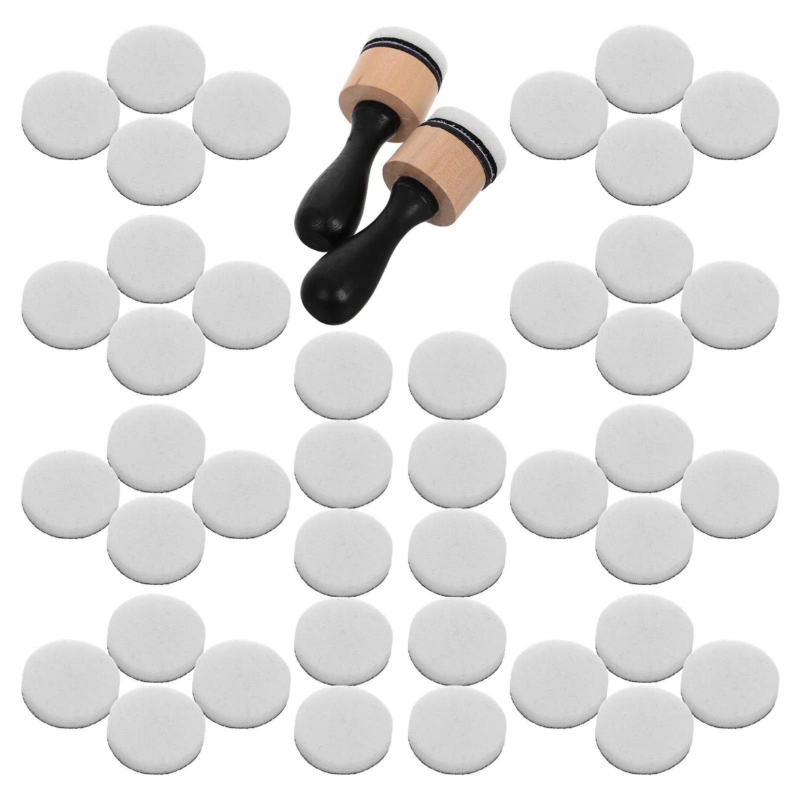 

2pcs Wooden Handle Sponge Stamps for Journaling Craft Supplies Blending Tools Drawing Painting Mini Ink Applicator