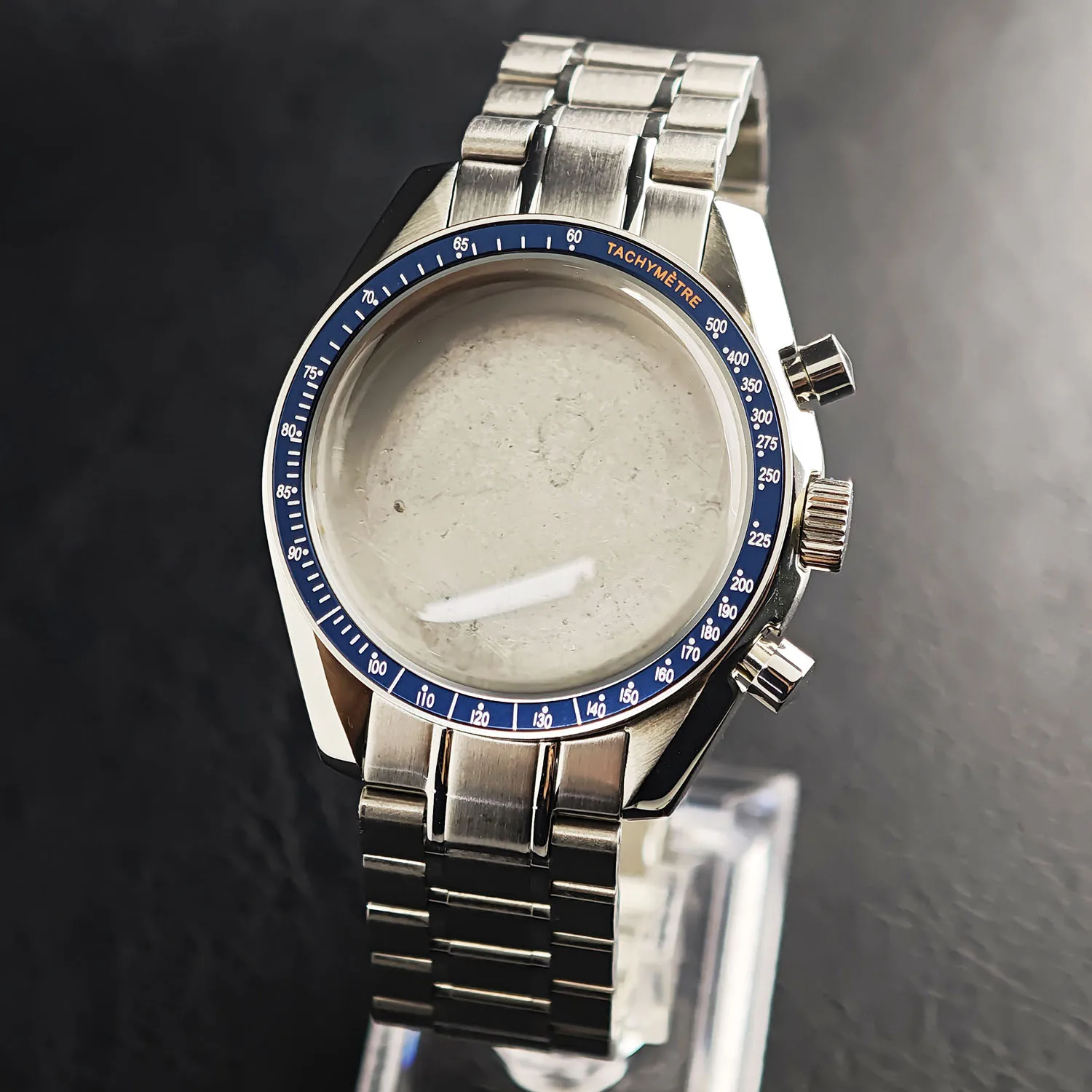 

39.7mm Men's stainless steel case Moon back cover case/strap fits VK63 movement case watch accessories fit 20mm strap function