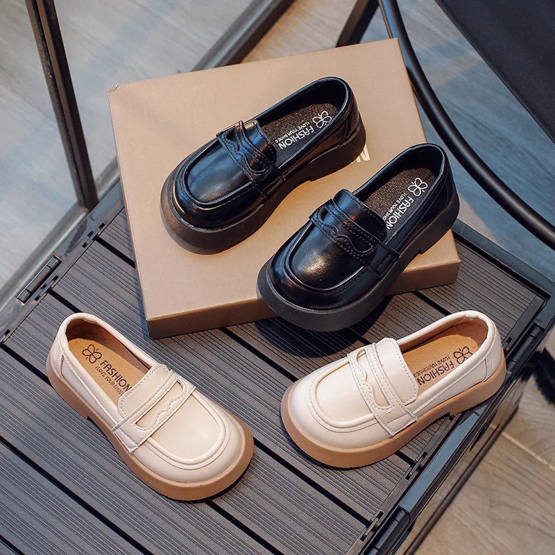 

Children's leather shoes spring new casual shoes versatile soft sole single shoes boys and girls performance shoes