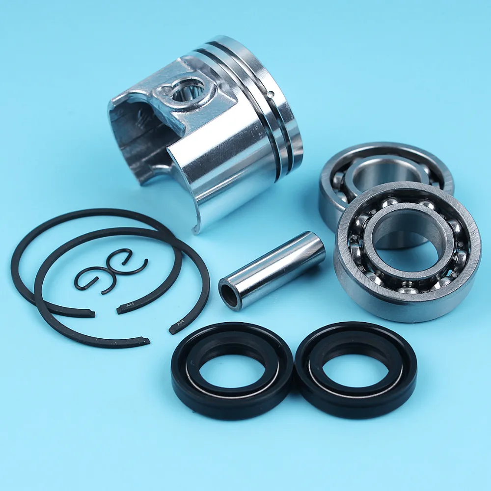 Imagem -05 - Pistão mm Pinos Anéis Circlips Kit Rolamentos Selos de Óleo para Stihl Ms170 017 ms 170 Motosserra Peças Reposição Reposição 37 mm