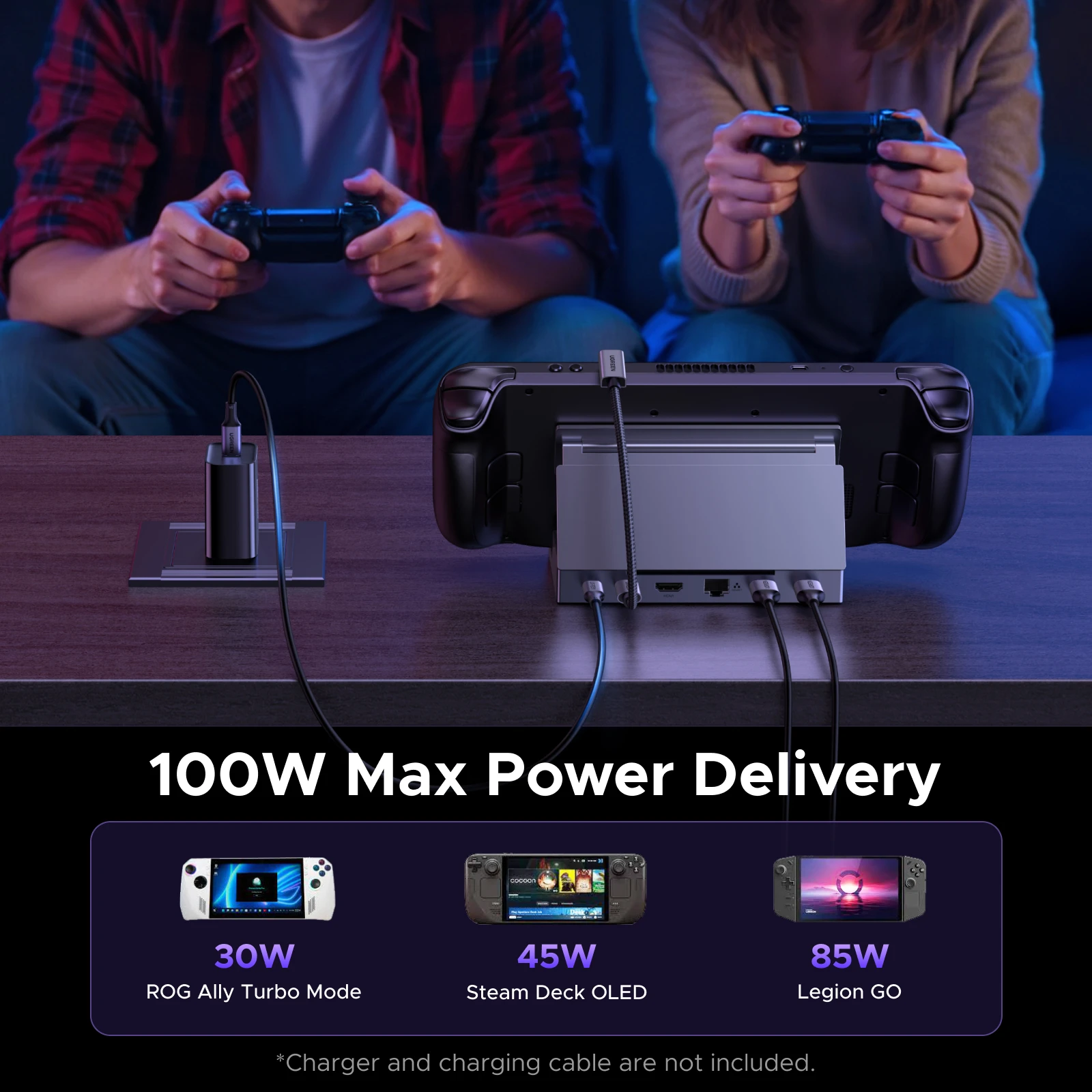 UGREEN 4K120Hz USB C HUB Steam Deck Docking Station 6-in-1 Tipo-C a HDMI 5Gbps USB-A/C PD100W 1000Mbps RJ45 per ROG Ally Legion