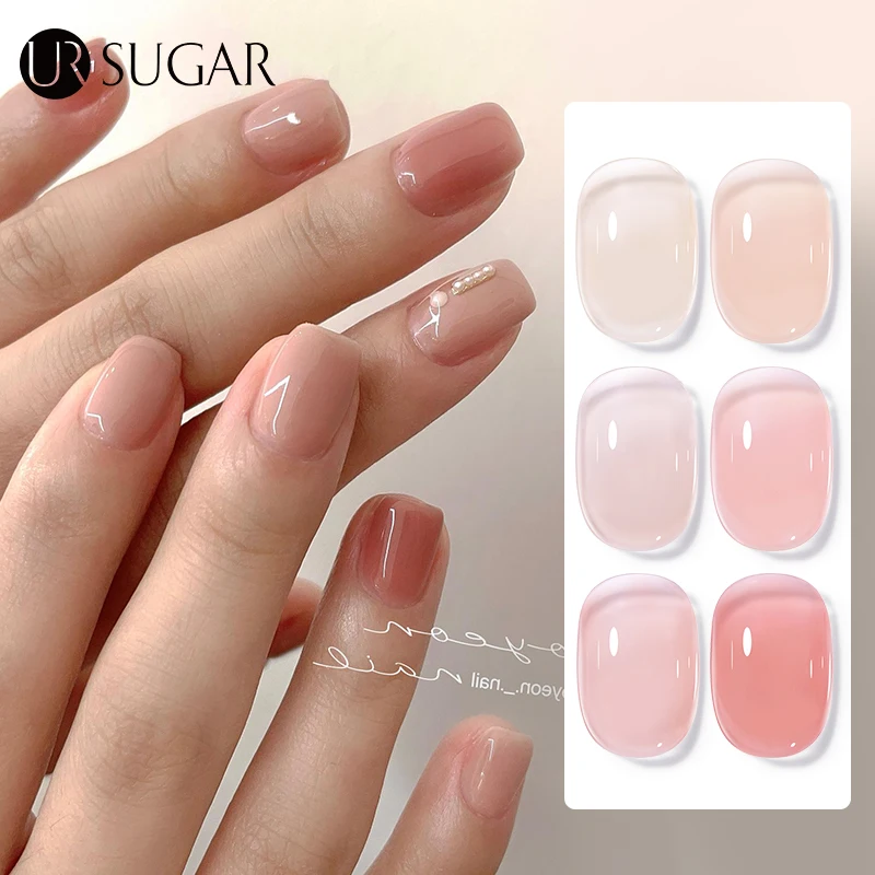 UR SUGAR 7ml Jelly Rubber Base Gel 2 in 1 Jelly Color Rubber Base Gel Functional Nail Gel Polish Nail Care UV LED Soak Off