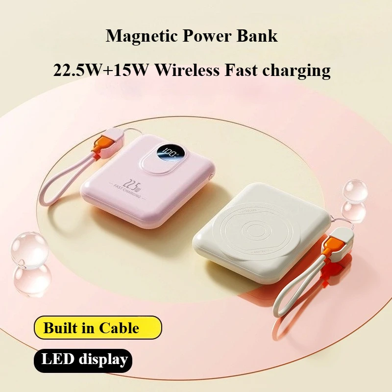 

20000mAh Magnetic Qi Wireless Charger Power Bank PD22.5W Super Fast Charging Powerbank For Magsafe iPhone Samsung Huawei Xiaomi
