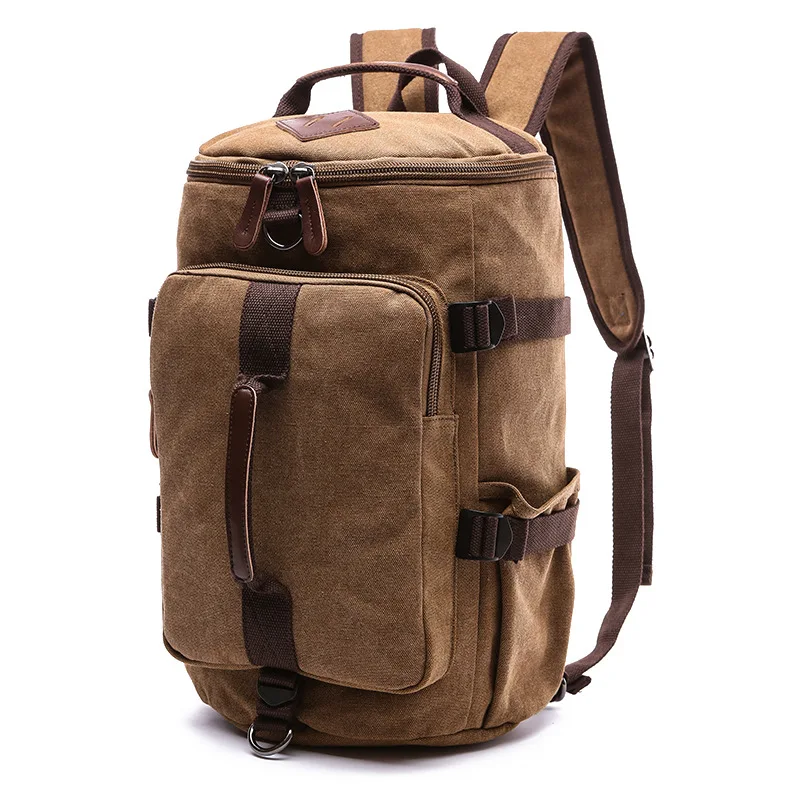 Factory Direct Sale Popular British Style Vintage Waterproof Waxed Canvas Bag Outdoor Unisex Hiking Knapsack Backpack