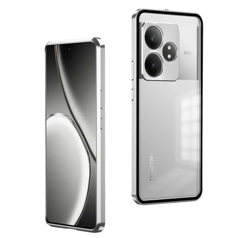 

Premium Acrylic+Metal border Detachable Spring buckle Back Cover For Realme GT Neo6 SE 6.78'' RMX3850 Shockproof Phone Case