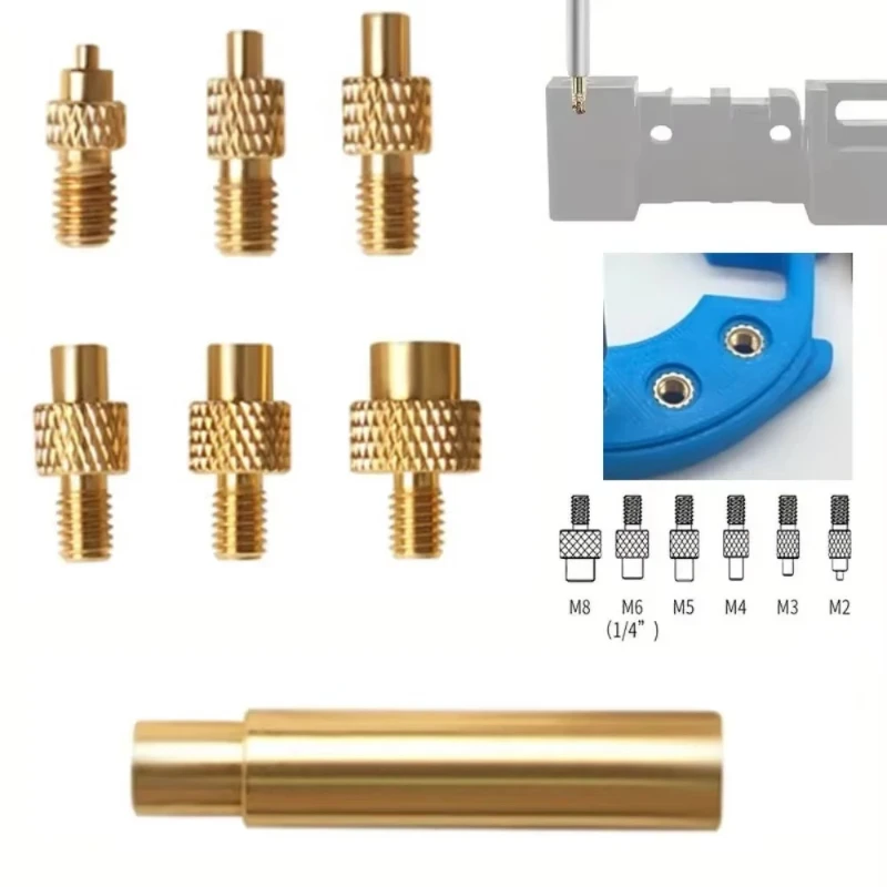 Heat Insert Nut Iron Tip M2 M3 M4 M5 M6 M8 Brass Thread Embedded Kit Heat Insertion Tool for Plastic 3D Printer Soldering Iron