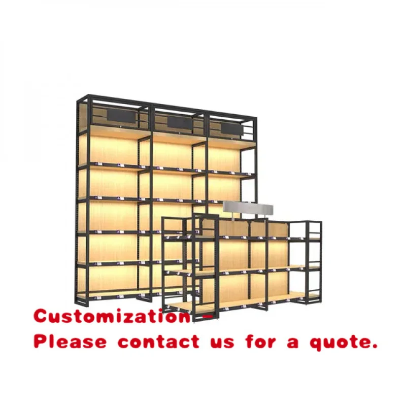 custom.Iron and Wood Frame Is Durable and Beautiful Supermarket Shelves Supermarket Shelf Labels