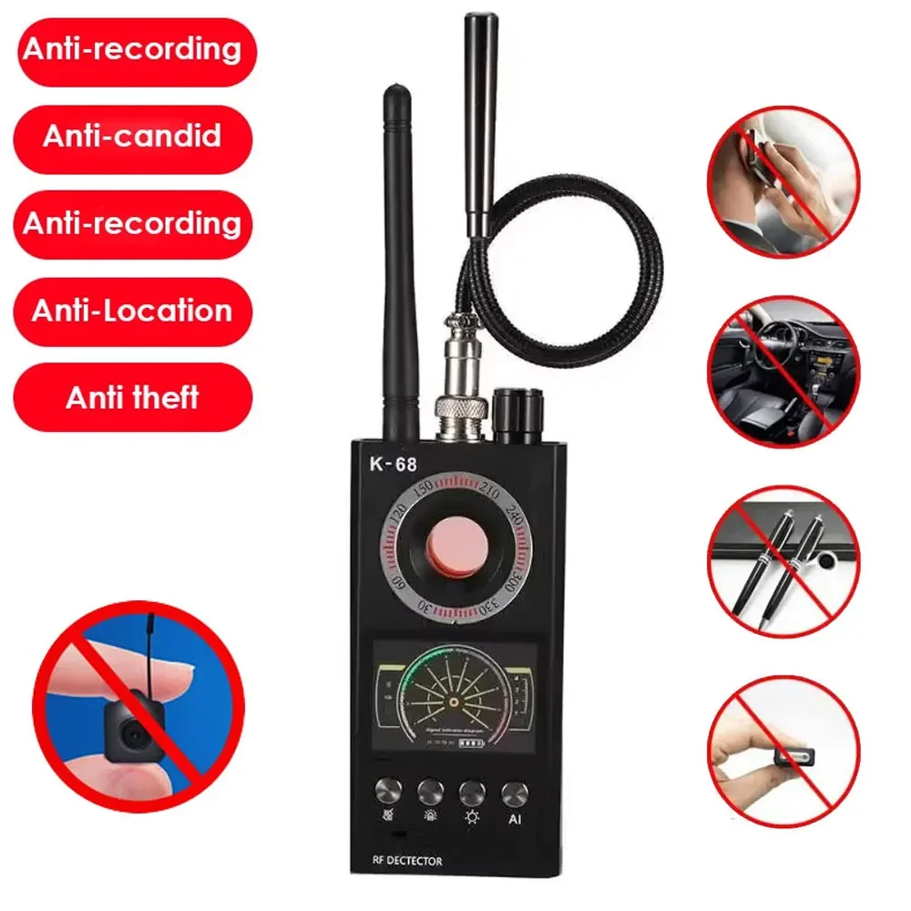 كاشف الكاميرا واي فاي جهاز بلوتوث RF كاشف الأخطاء GPS المقتفي 4G 5G المحمول إشارة GPS المقتفي الماسح الضوئي أدوات التجسس الكاشف