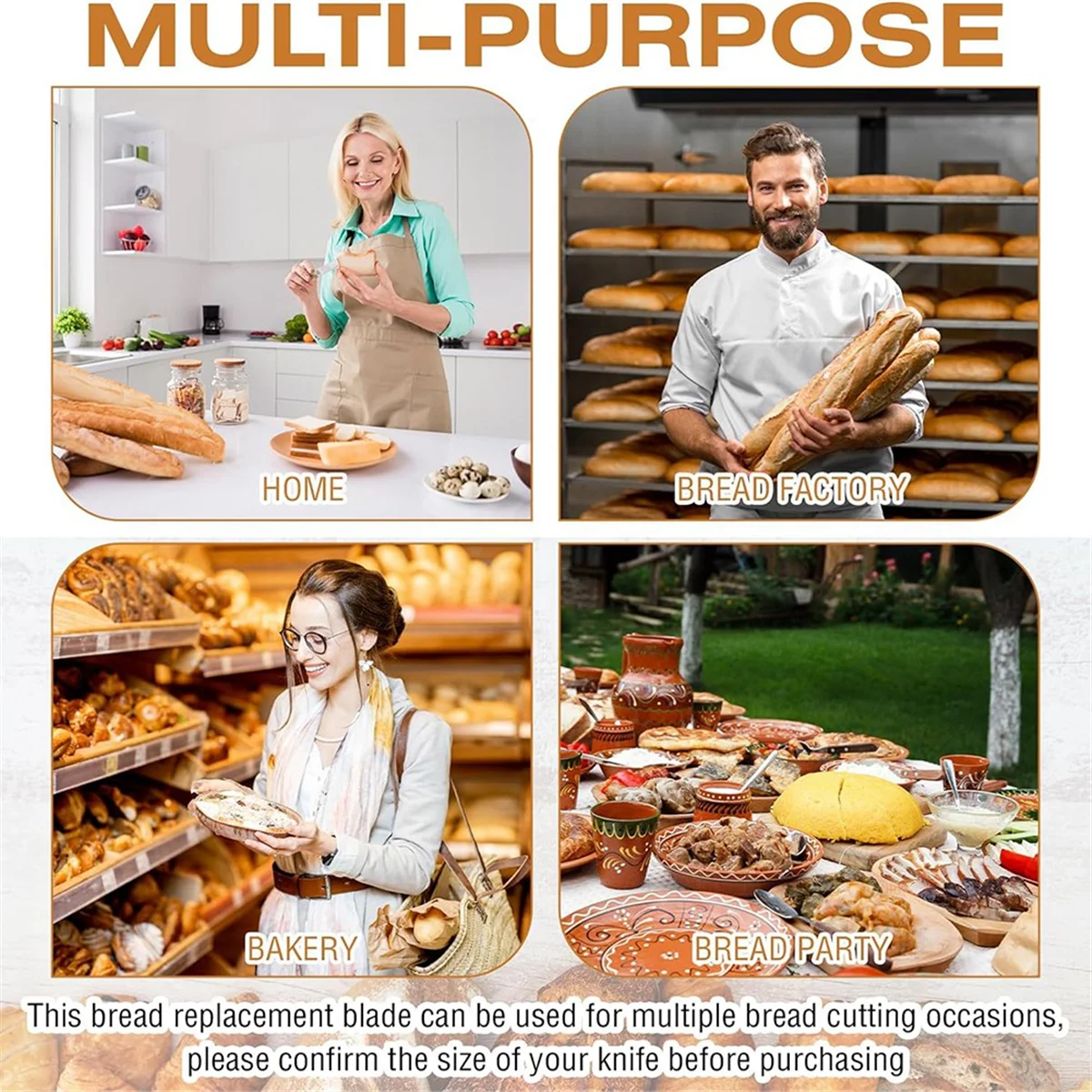 Bread Bow Knife Blades Stainless Steel Replacement Blade Bread Blade for Cake Homemade Bread Cutting 10Pcs