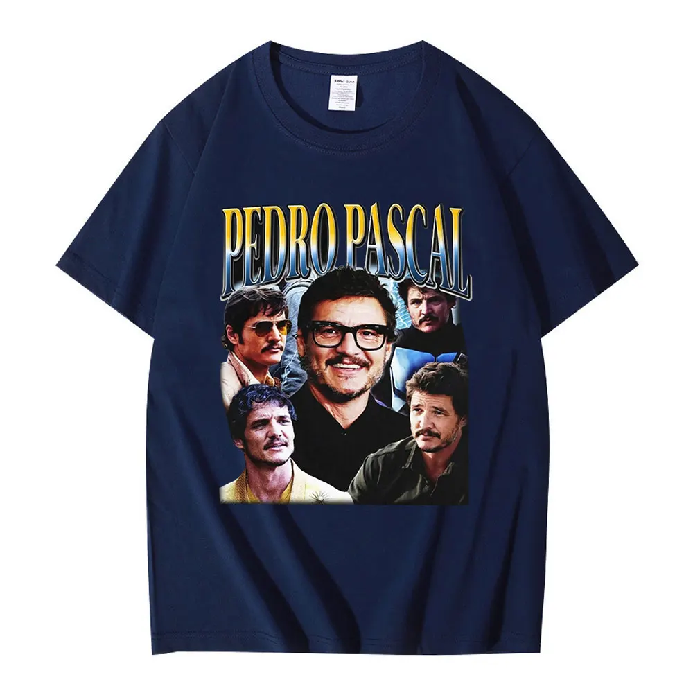 Classic American Movie TV Actor Pedro Pascal Graphic T-shirt Men Women Cotton Casual T Shirts Tops Oversized Vintage Streetwear - view 3