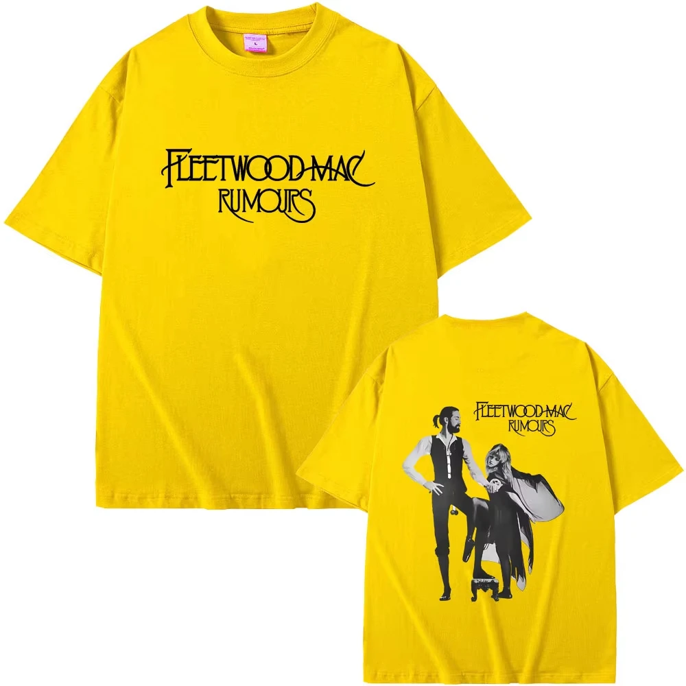 Fleetwood Mac Rumours Album T-shirt Vintage Washed Oversized Streetwear Men Women Summer Cotton Short Sleeve Rock Graphic Tee