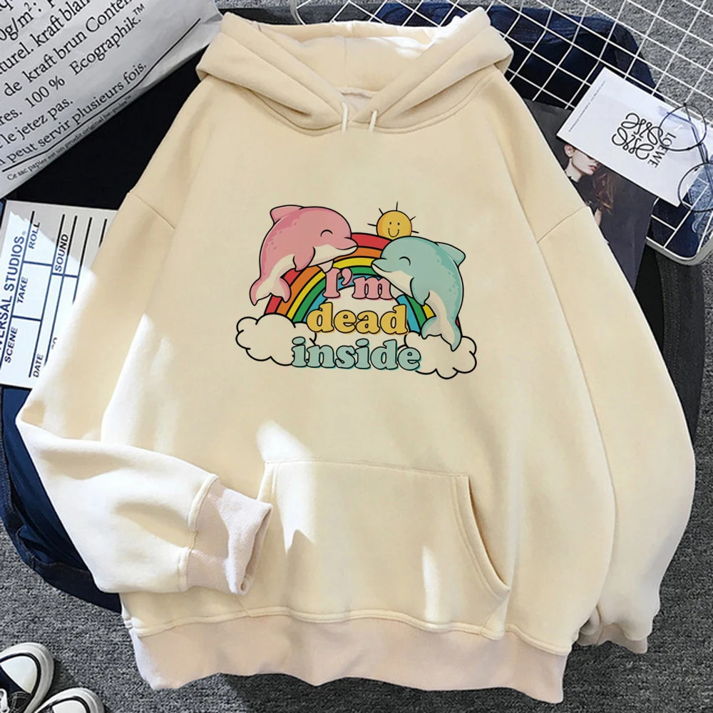 

Dead Inside hoodies women sweat y2k vintage 90s anime sweatshirts women Korean style clothing