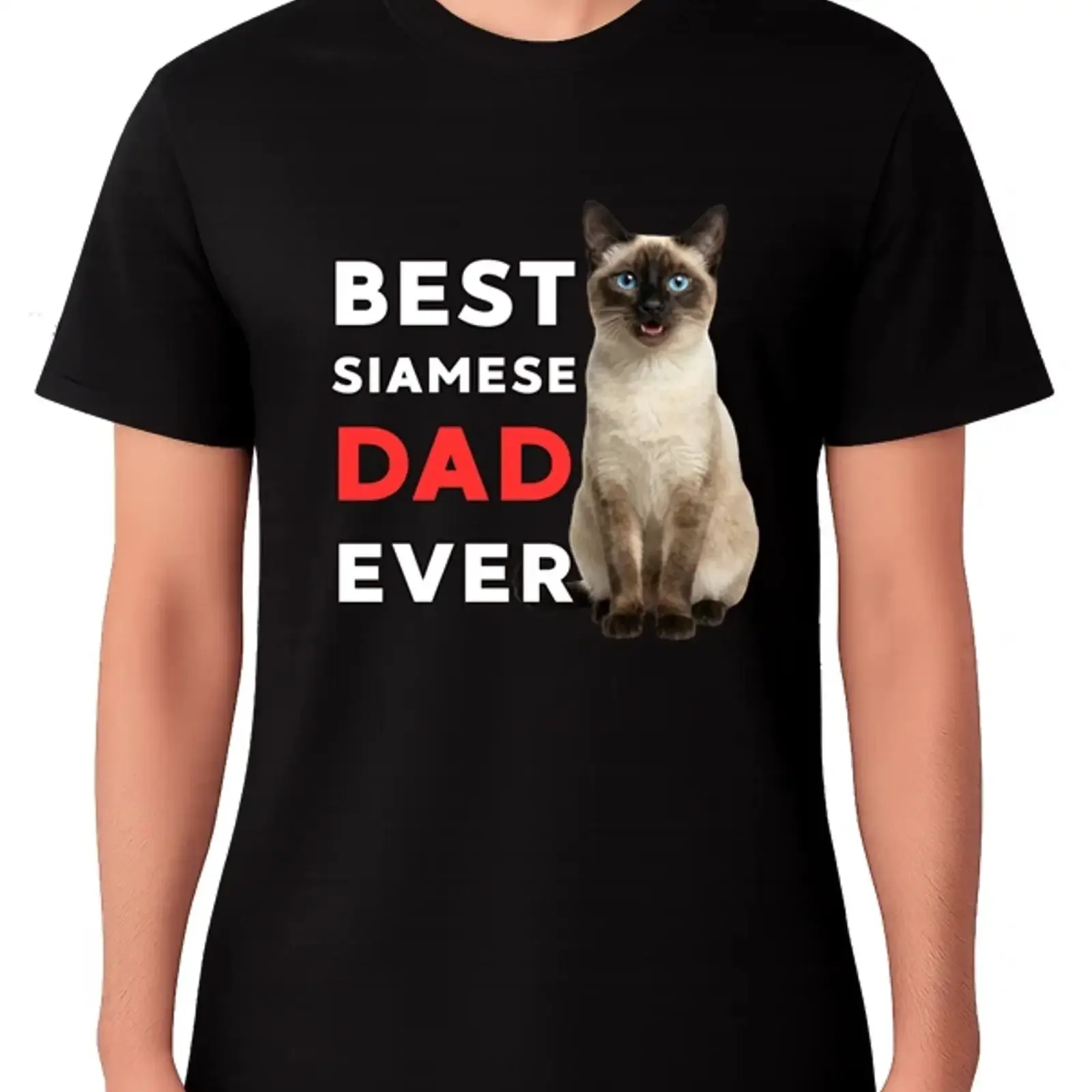 Best Siamese Dad Ever T Shirt Katzenliebhaber Väter Herren vintage Washed streetwear designer clothes Slightly Unisex