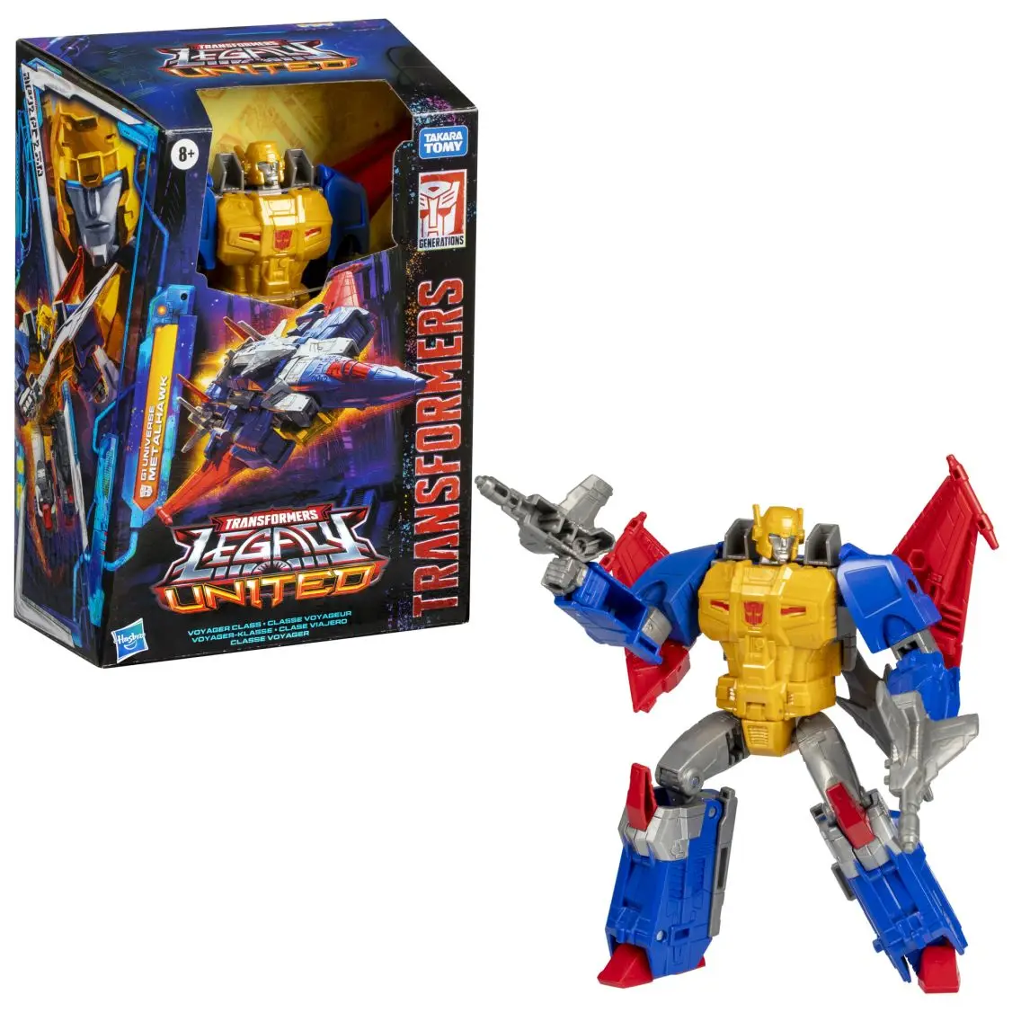 [in-stock] Hasbro Transformers Legacy: United Voyager Class Super-God Masterforce Metalhawk  Action Figures Anime Halloween Gift