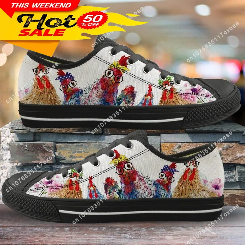 y Animal Rooster/Cock/Hen Printing Vulcanized Sneakers Brand Designer Cute Chicken Low Top Shoes Casual Footwear