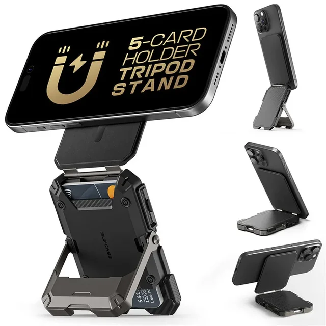 SUPCASE Magnetic Tripod Phone Stand uchwyt na kartę kredytową dla iPhone 16/15/14/13/12 regulowany stojak na telefon kompatybiln