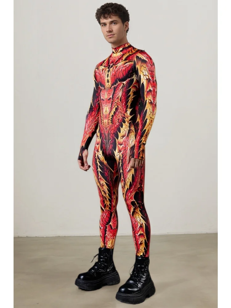 IOOTIANY Unisex Drachenschuppen-Cosplay-Bodysuit Halloween Enger Jumpsuit Cosplay-Kostüm für Paare Party Bühnenshow 2026 – Detail 6