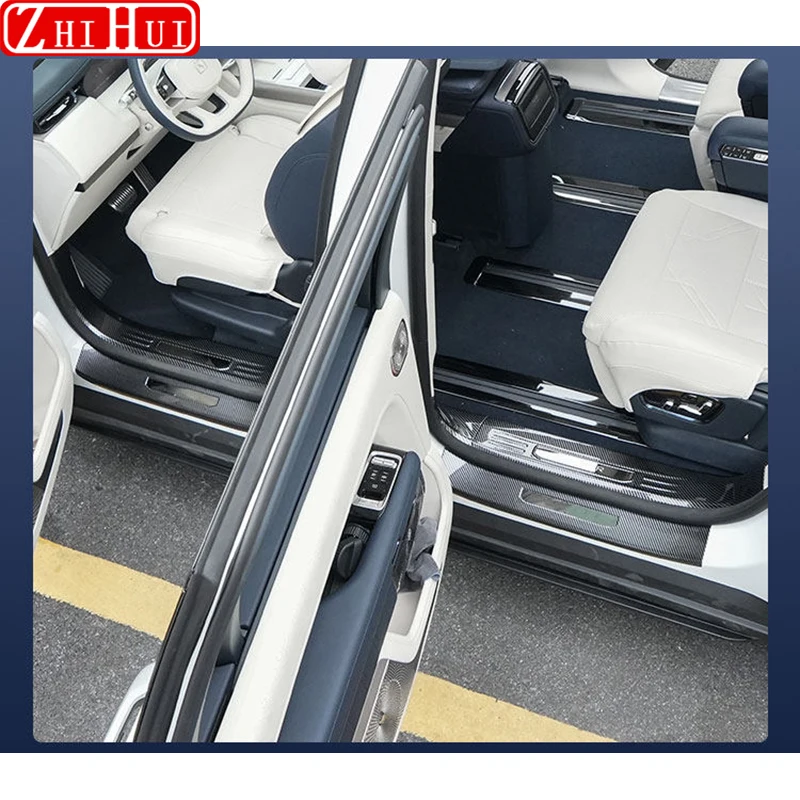 For ZEEKR 9X 2025 2026 Car Seat Bottom Protective Cover Plate Carbon Fiber Pattern Modification Protective Plate Accessories