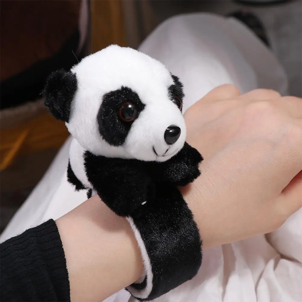 Gift Jungle Animal Stuffed Animal Wristband Panda Tiger Clap Circle Cartoon Slap Bracelet Soft
