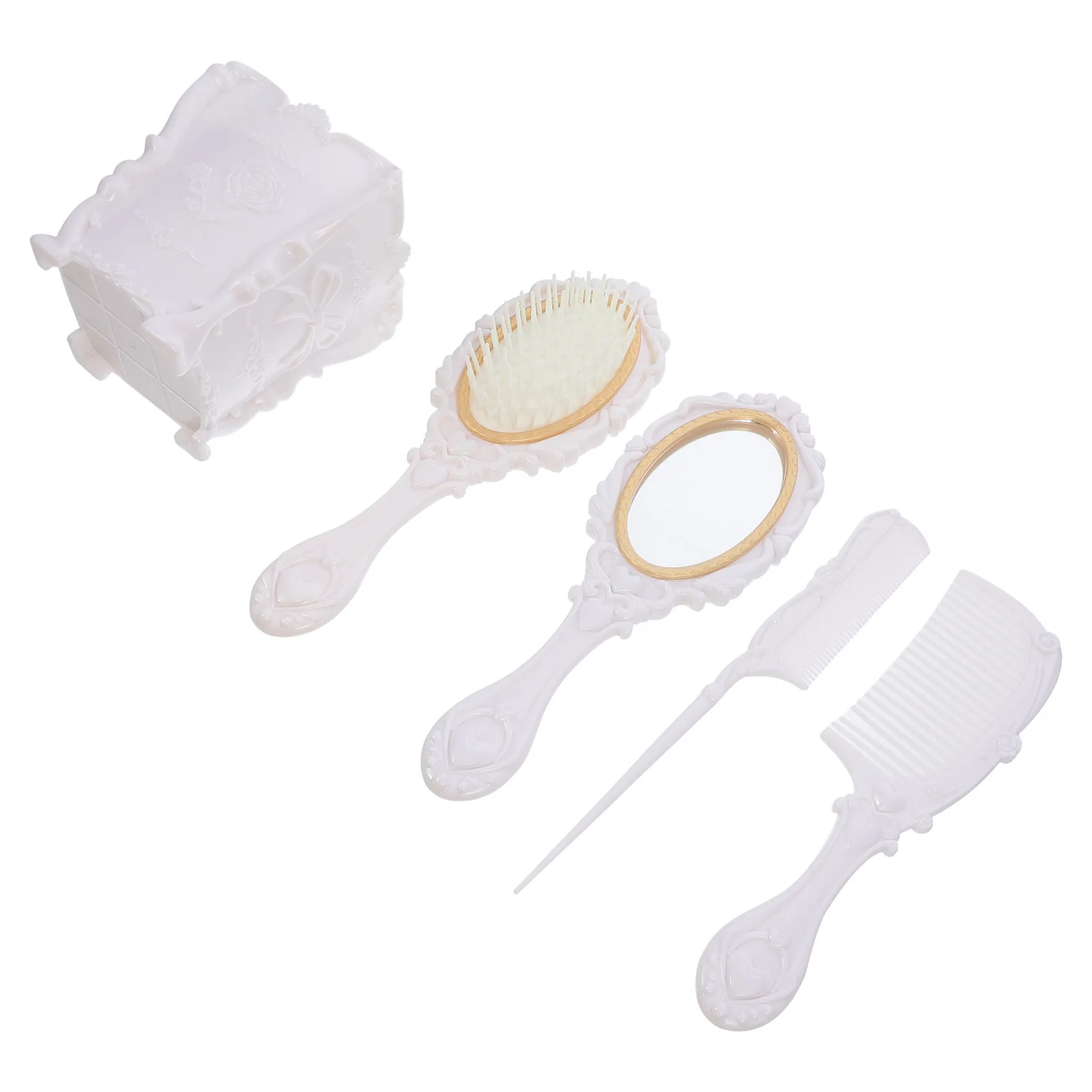 Anti-Static Scalp Massage Comb Set with Mirror & Airbag Brush for Hair Styling – Salon & Home Use