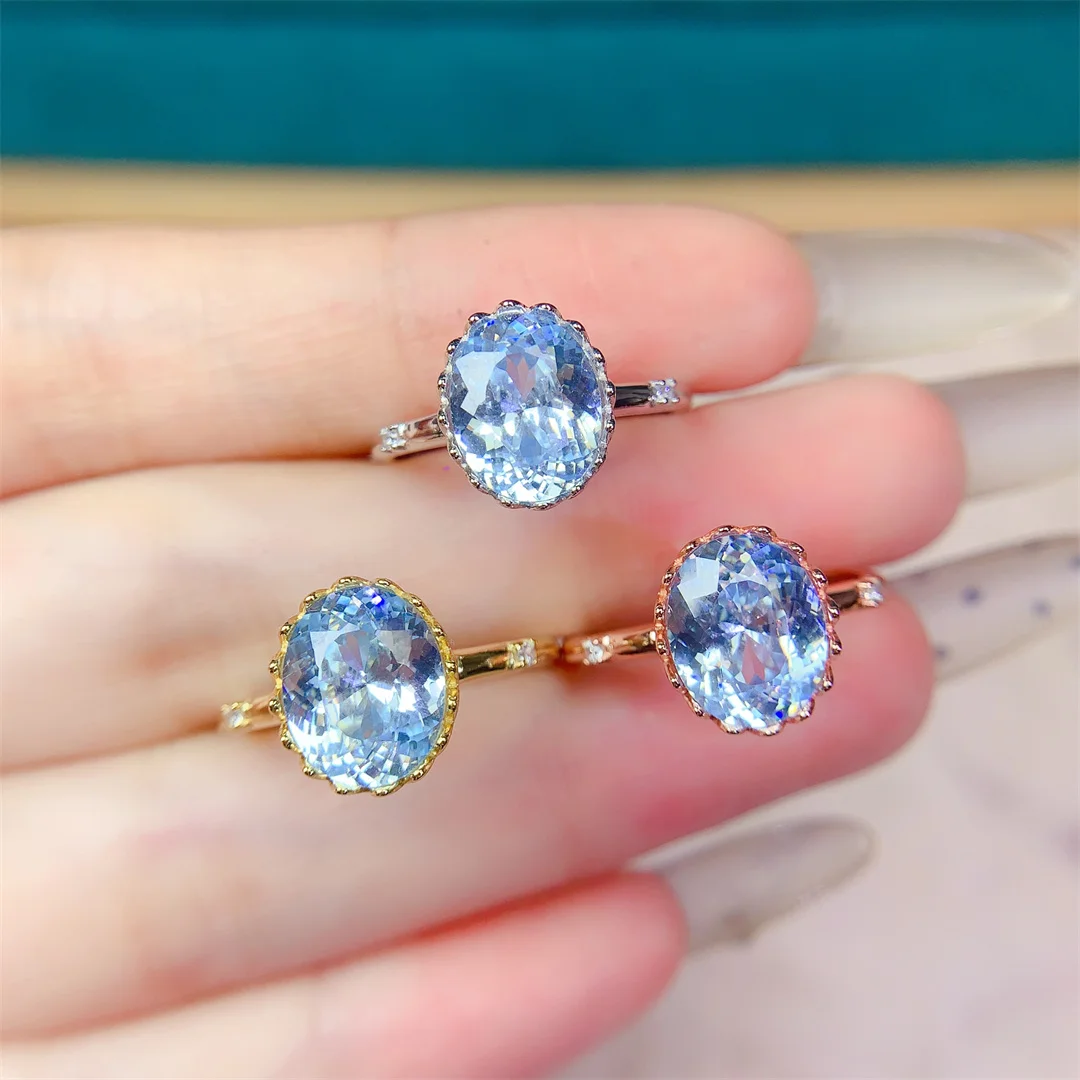 

Luxurious and Exquisite Radiant Natural Topaz Ring Shining S925 Silver Designer Crafted Luxury Jewelry Trendy Fashion Gift