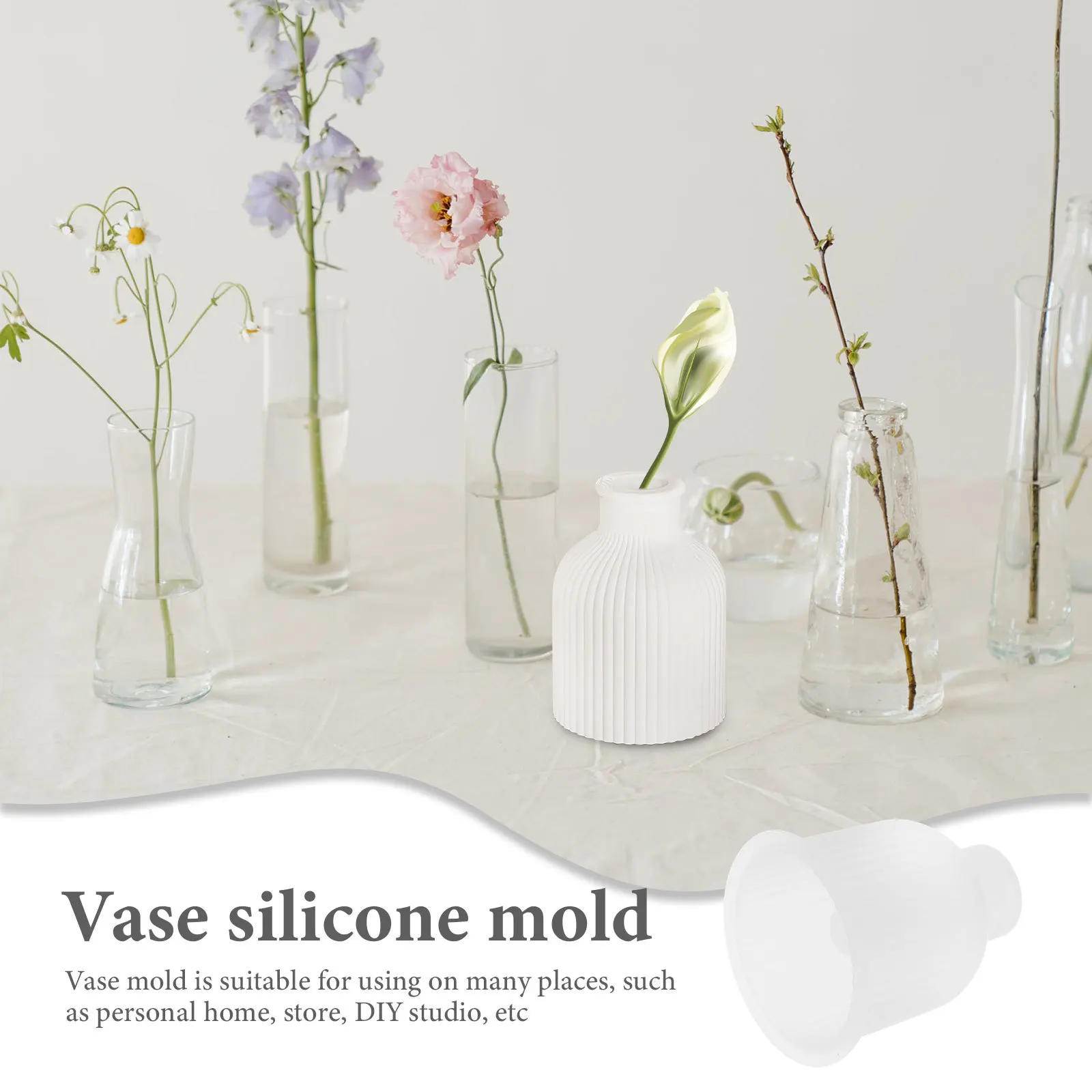 

Silicone Handcraft Vase Mold Small DIY Flowerpot Mold Nonstick Easy Release Smooth Surface Suitable for Planter Pot Pen Brush
