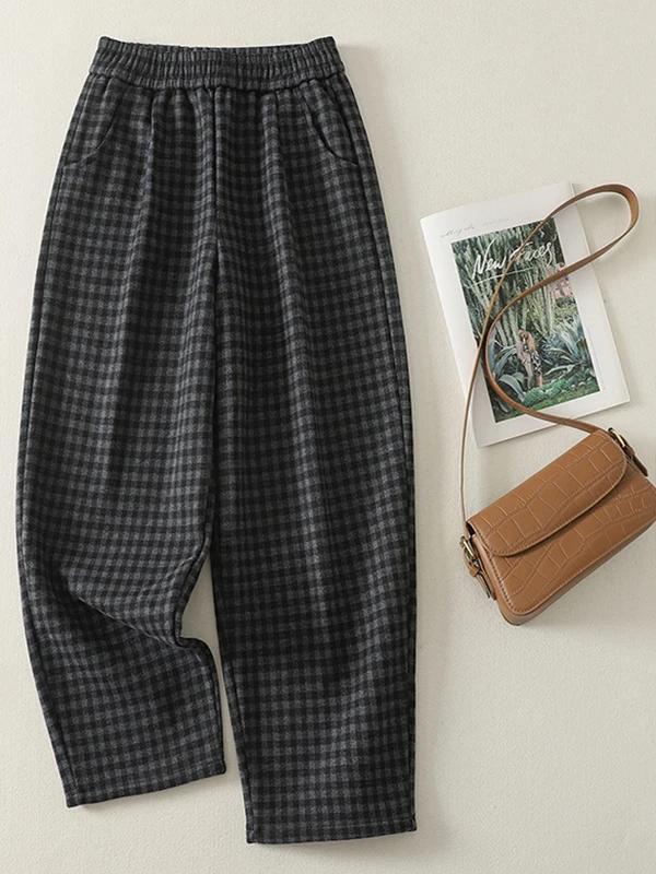 

plus Size Women's Casual Pants Thiened Faionable Cheered Slimming Knife Trousers High Waist Straight Leg Pants