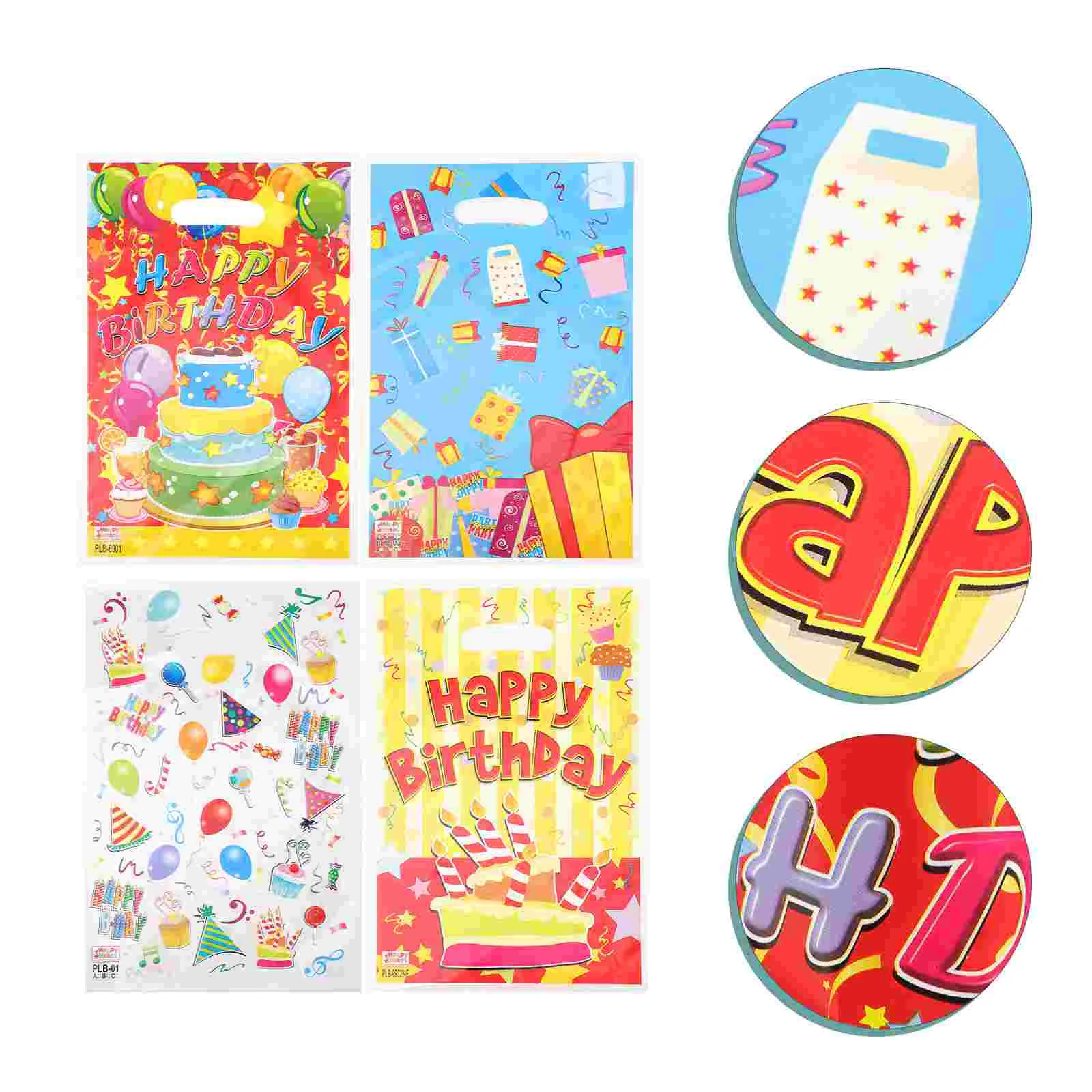 40 Pcs Party Favor Bag Goodies Bags Plastic Gift Candy Paper Handheld Packaging Treat Kids Birthday Party Favors Supplies