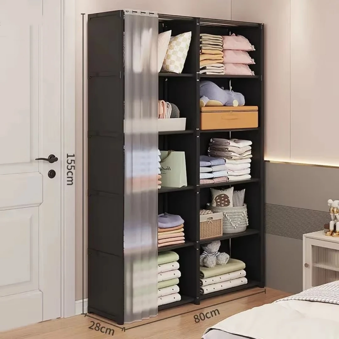 Haushalts garderobe einfache Montage Kleider schrank Schlafzimmer staub dichte Garderobe verdickte Kleidung Lager regal Kleinigkeiten organisieren